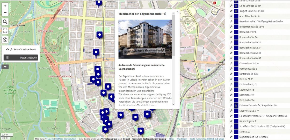 Kritische Karte zu Verdrängung in Connewitz und Südvorstadt gestartet